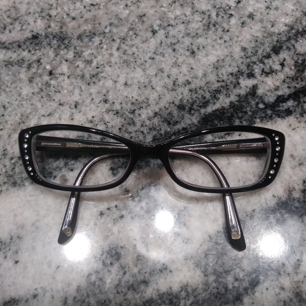 BEBE Black Crystal Eyeglasses Crystal Rhinestone